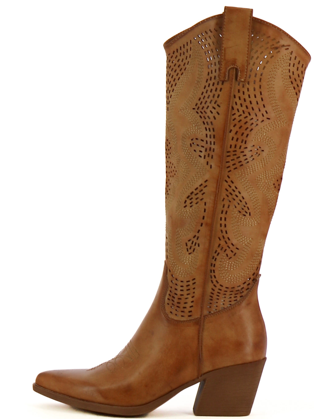 Stivali texani donna MINU H3W2058-13 cuoio